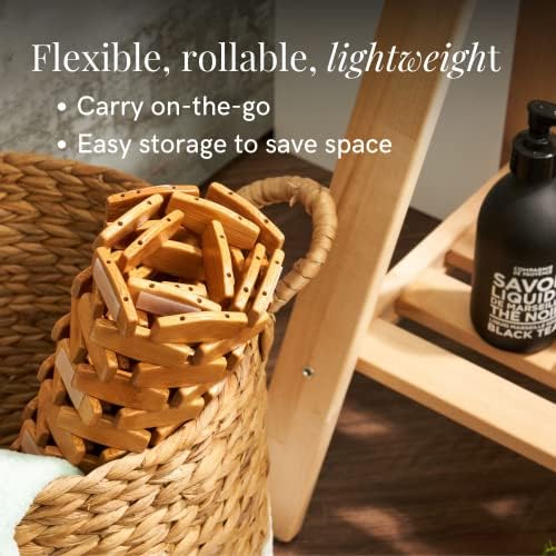 GOBAM Bamboo Bath Mat - Non-Slip Rollable 236 x 157 Inch