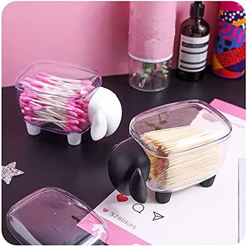 Cute Sheep Cotton Ball HolderDispenser 2-Pack Black White