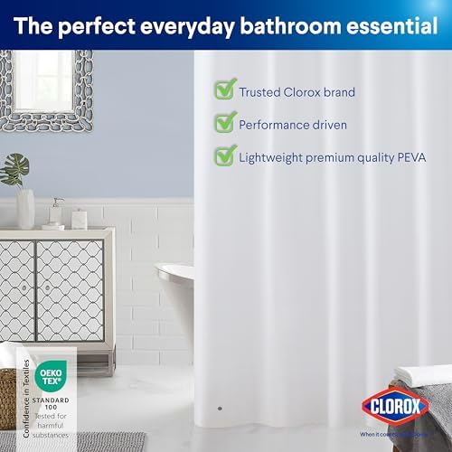 Clorox Premium White Shower Curtain Liner 70x72