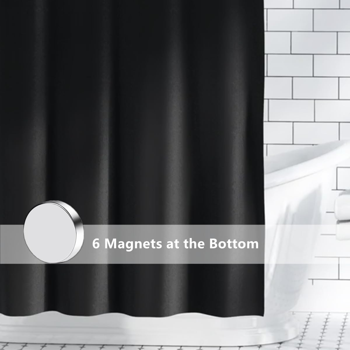 Felisa Soft Waterproof Shower Curtain Liner with 6 Magnets