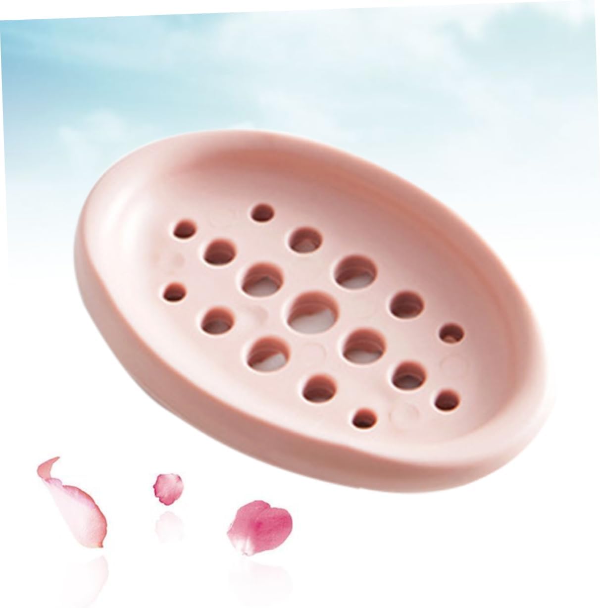 Garneck Creative Oval Silicone Soap Dish Tray