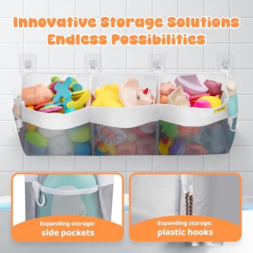 MUMUQ 3 Compartment Bath Toy Storage Bag 1