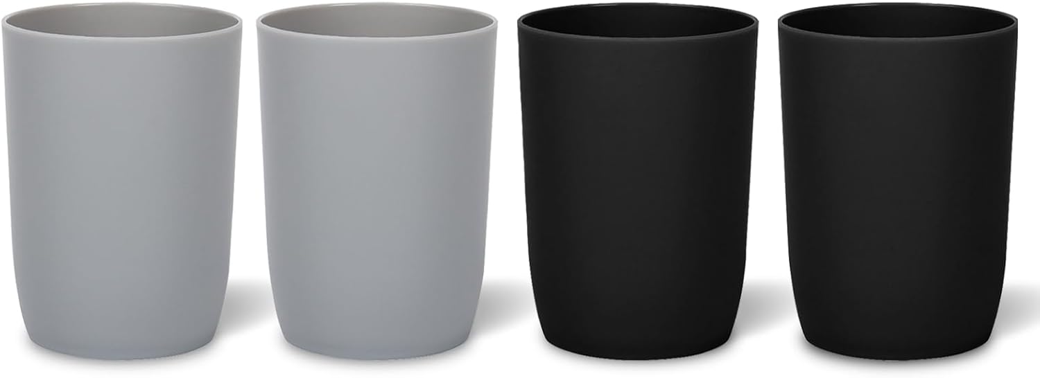 Topsky 4pcs Bathroom Toothbrush Cup Reusable Tumblers