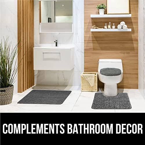 Gorilla Grip Toilet Lid Cover and Bath Rug Bundle 1