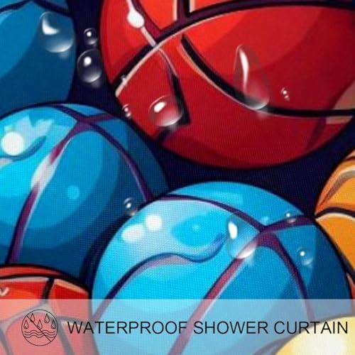 VAPOKF Basketball Shower Curtain Set with 12 Hooks