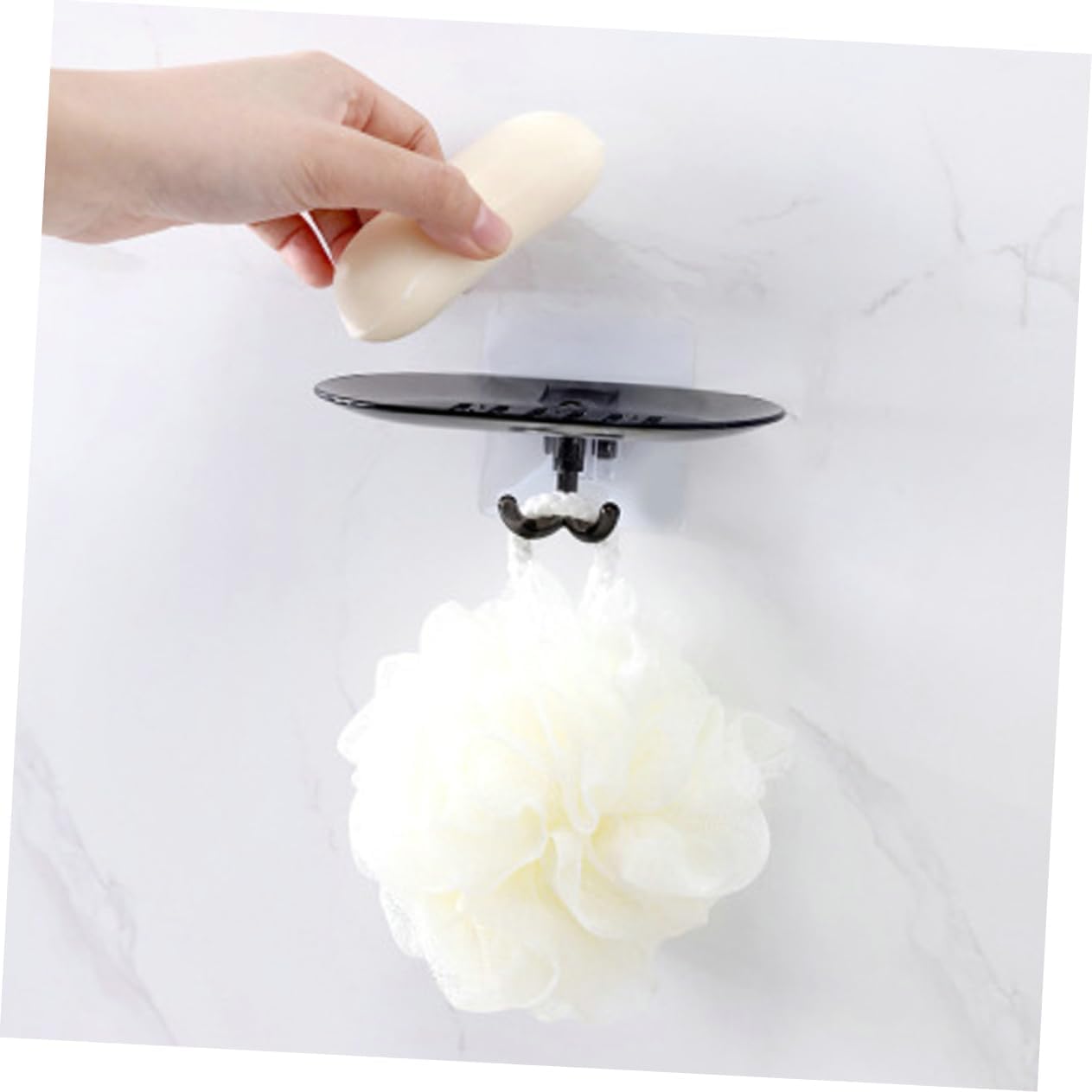 Beatifufu Wall Mounted Soap Dish with Hook and Draining Holes
