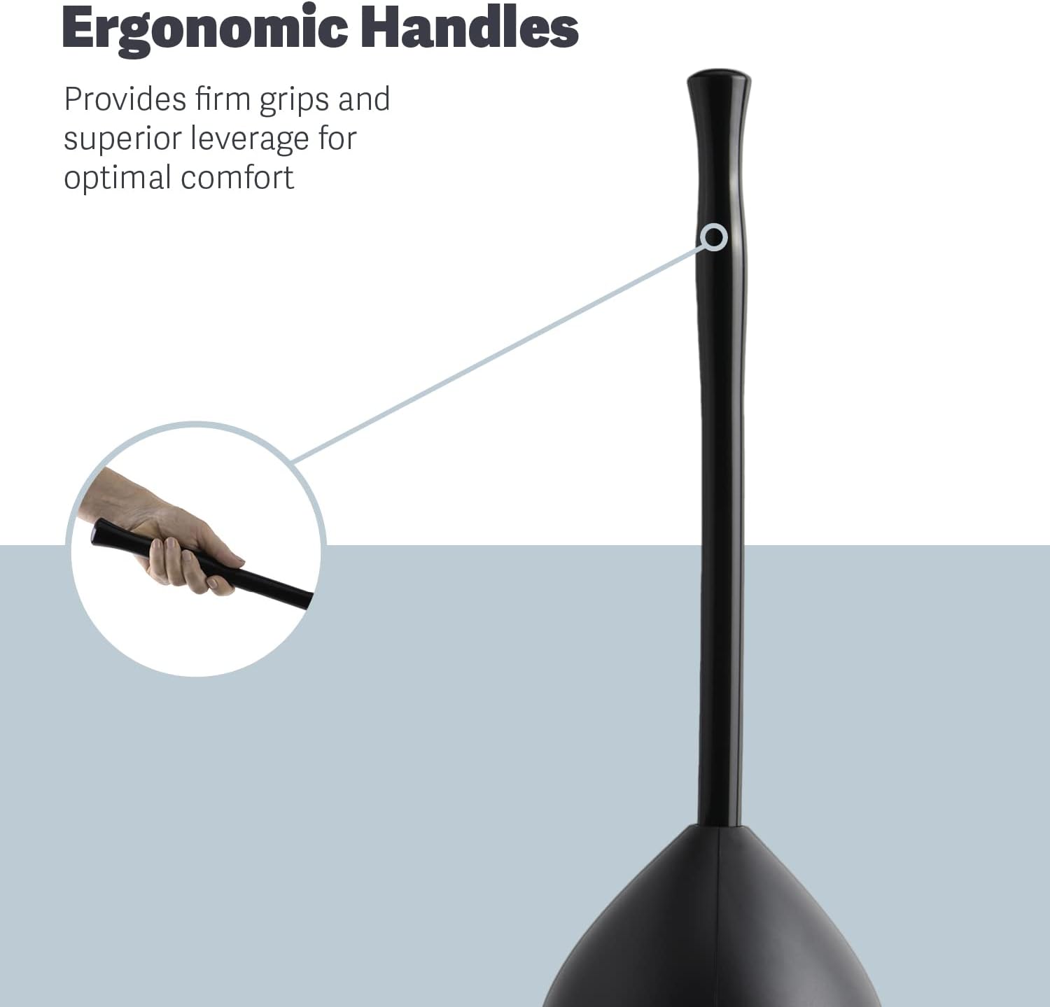 Casabella Toilet Plunger and Hideaway Caddy Combo Black 2-Piece