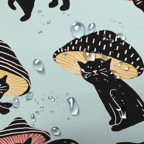 MERCHR Cute Funny Cat Mushroom Shower Curtain 72x72 Inch