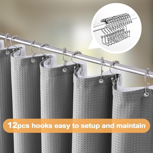 LaCyan Waffle Shower Curtain Set
