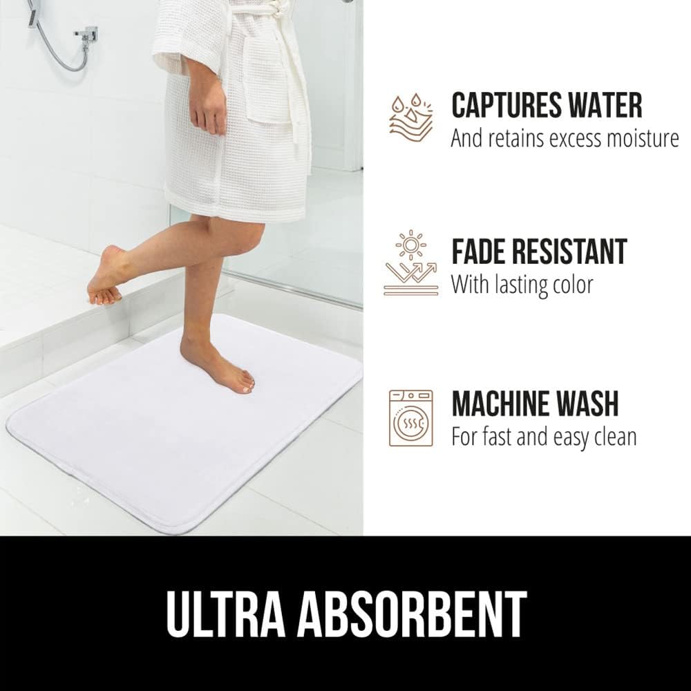 GORILLA GRIP Toilet Lid Cover and Bath Rug Bundle