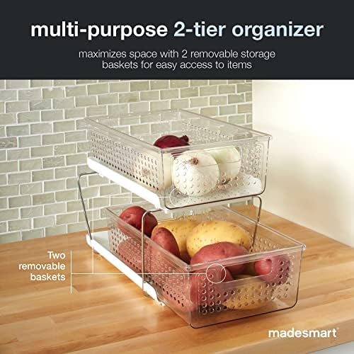 Madesmart 2 Tier Storage Baskets with Handles