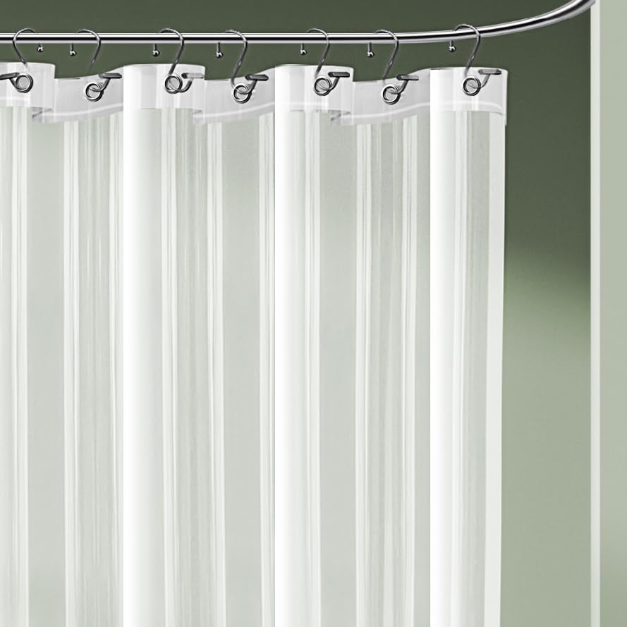 Clara Clark Frosted Shower Curtain Liner with Magnets