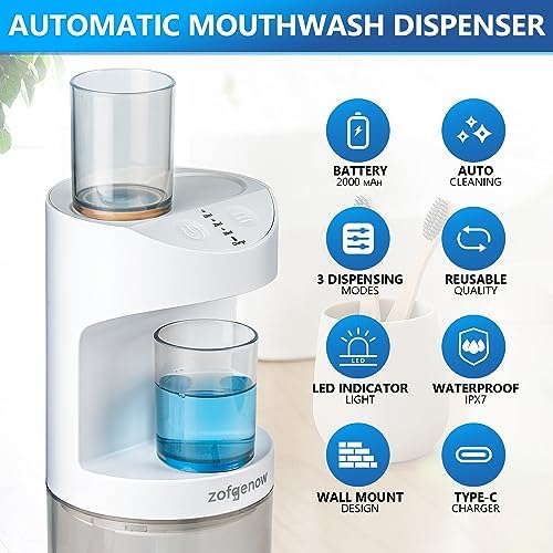 Automatic Mouthwash Dispenser Wall Mounted Rechargeable