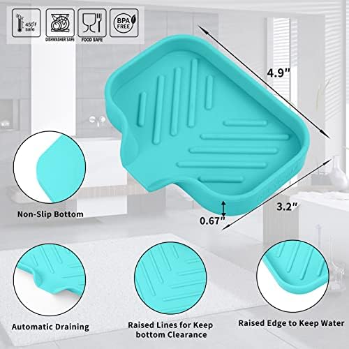 MicoYang Silicone Soap Dish with Drain Spout - 49x32 1