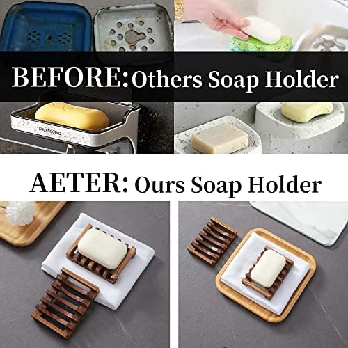 Vowupt Wooden Soap Dish Set of 2 for Shower