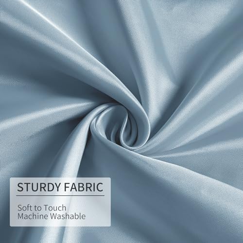 Gibelle Light Blue Waterproof Shower Curtain Liner with Hooks and Grommets