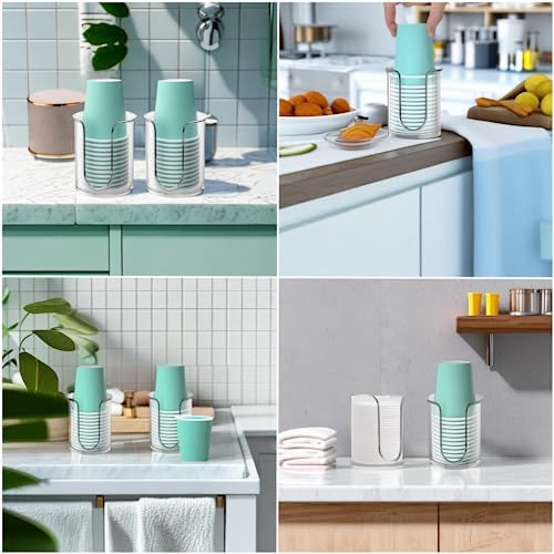 BYAWAY 2 Pack 5 oz Bathroom Cup Dispenser