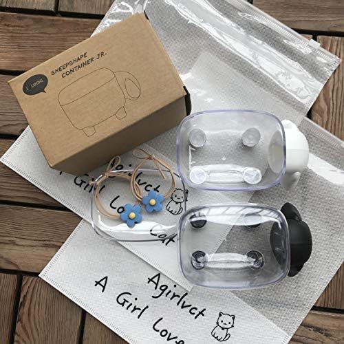 Cute Sheep Cotton Ball HolderDispenser 2-Pack Black White