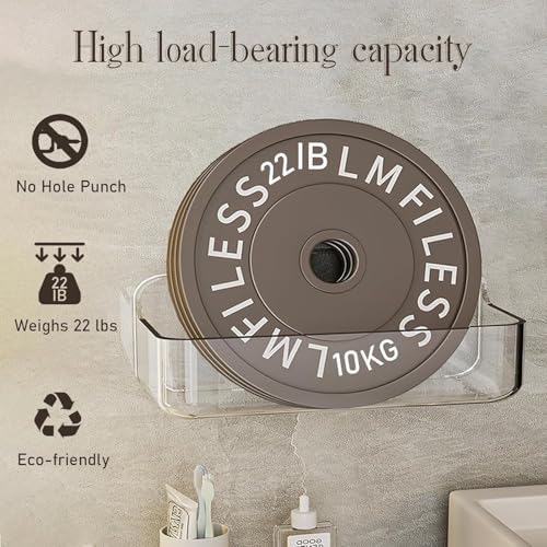 Jokvaex 2 Pack Shower Caddy Shelf with Clear Plastic Storage