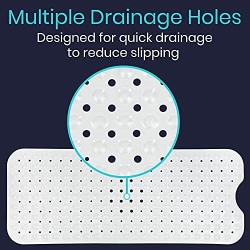 Vive Anti-Slip Bathtub Mat - Clear Textured Suction