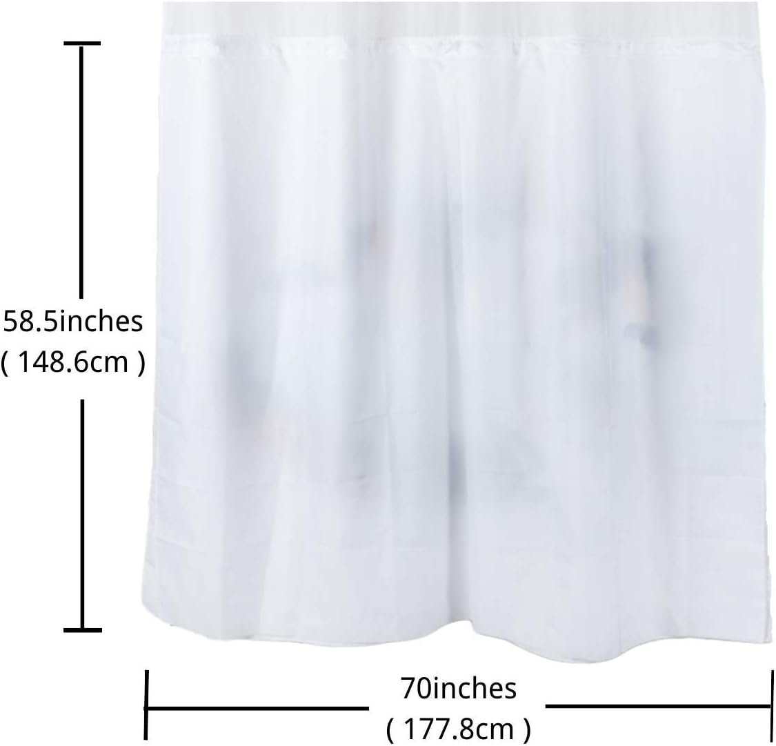 Ecoehoe Magnetic 12-Button Shower Liner - 70x585 Inch Machine Washable