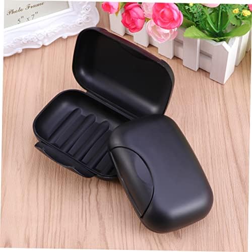 Ciieeo Portable Leakproof Soap Dish for Travel Hiking Black