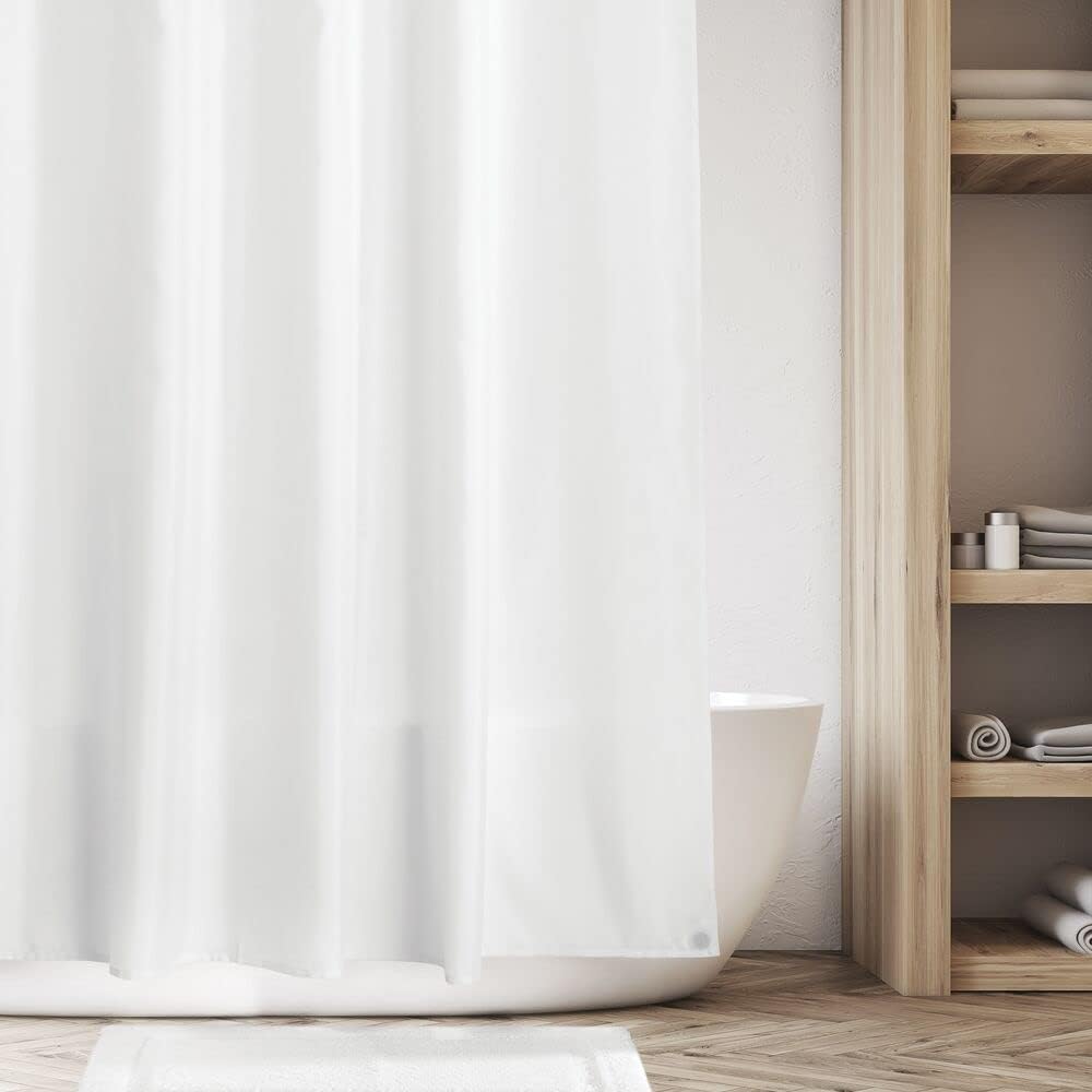 mDesign Heavy Duty Shower Curtain Liner - 72x72 White