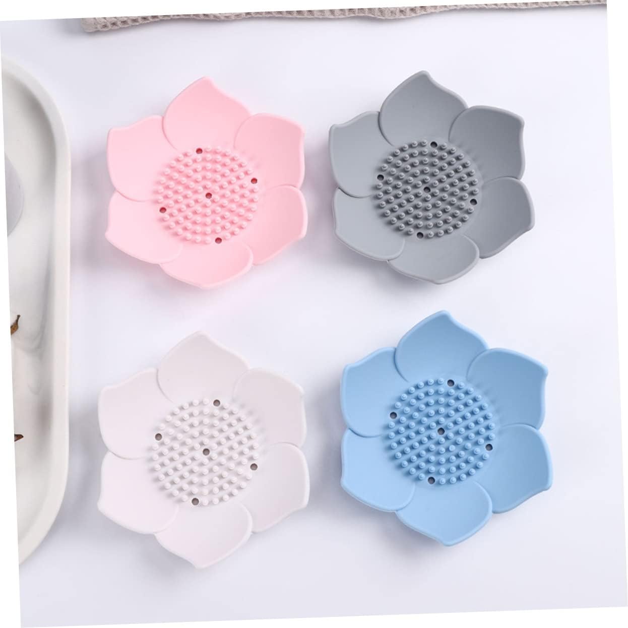 2PCS Silicone Soap Holders with Drainage Design