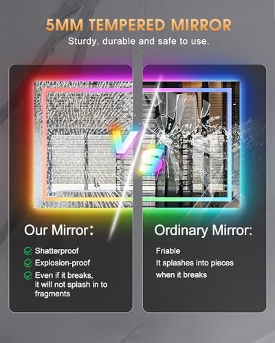 Oneup 55x36 Inch RGB LED Bathroom Mirror with Lights 1