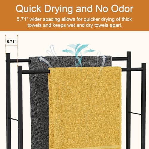 Honiter 2 Tier Free Standing Towel Rack - Black