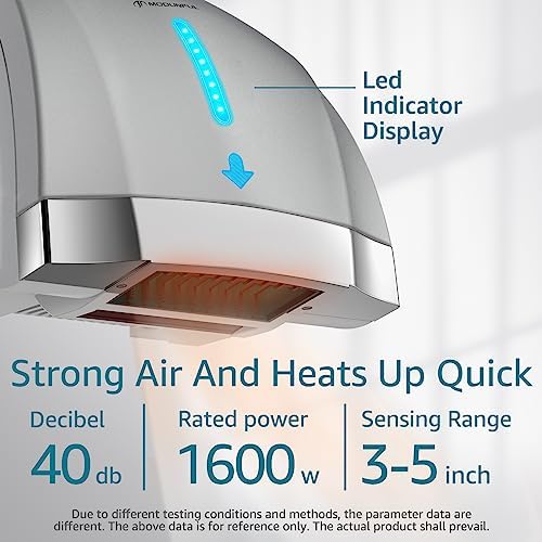 Modunful Quiet Touchless Hand Dryer for Bathrooms