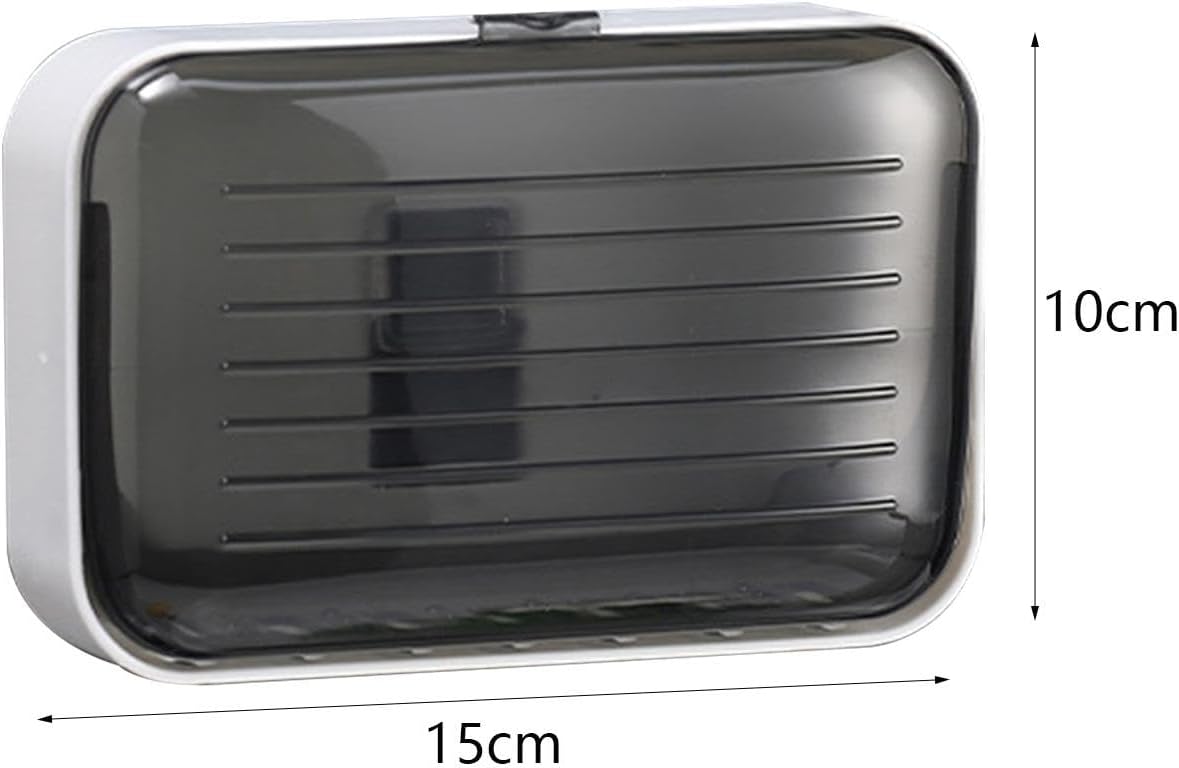 Elegant Black Soap Dish Holder with Cover
