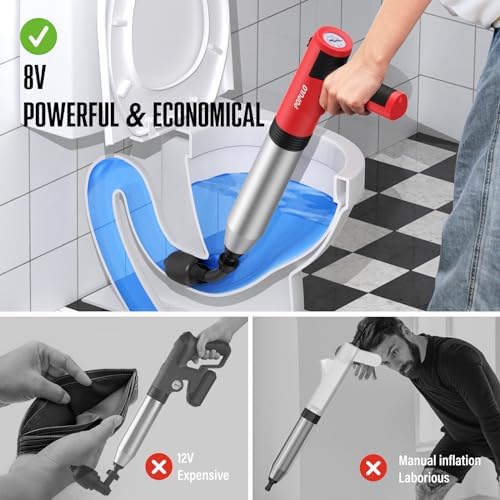 POPULO Ultimate Electric Toilet Plunger - Bendable Head Safe Design Eco-Friendly