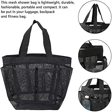Mesh Shower Caddy Tote Bag with 9 Storage Pockets