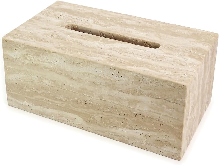 Noble and Light Marble Tissue Box Holder for Bathroom and Office