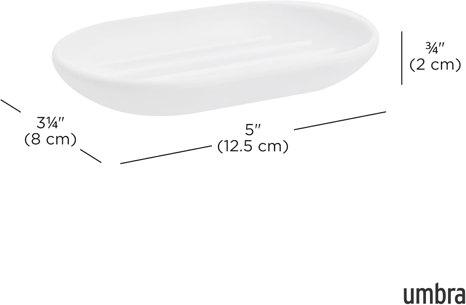 Umbra Touch Dish for Bathroom - Modern White Soap Holder