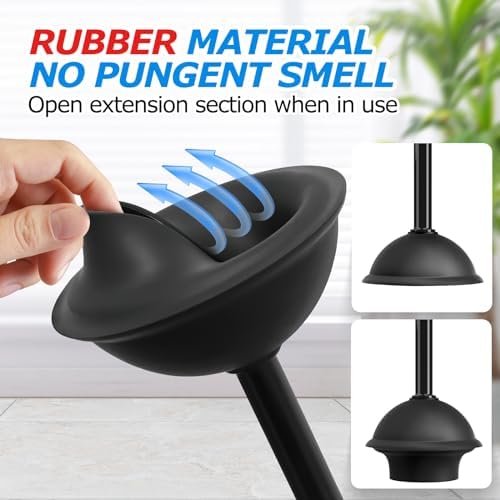 FORASTO 2 in 1 Toilet Plunger and Brush Set Black