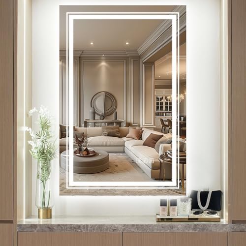 TOTOUS 24x32 LED Mirror with Front and Backlit Light