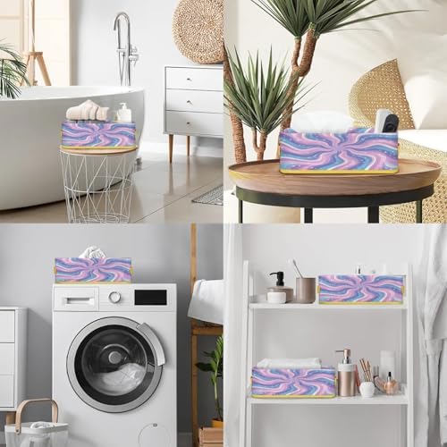 Snatocys Tie-Dye Toilet Paper Basket with Handles