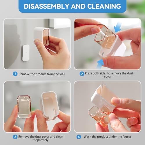 MOPMS Wall Mounted Toothbrush Holder 2PCS with Cover