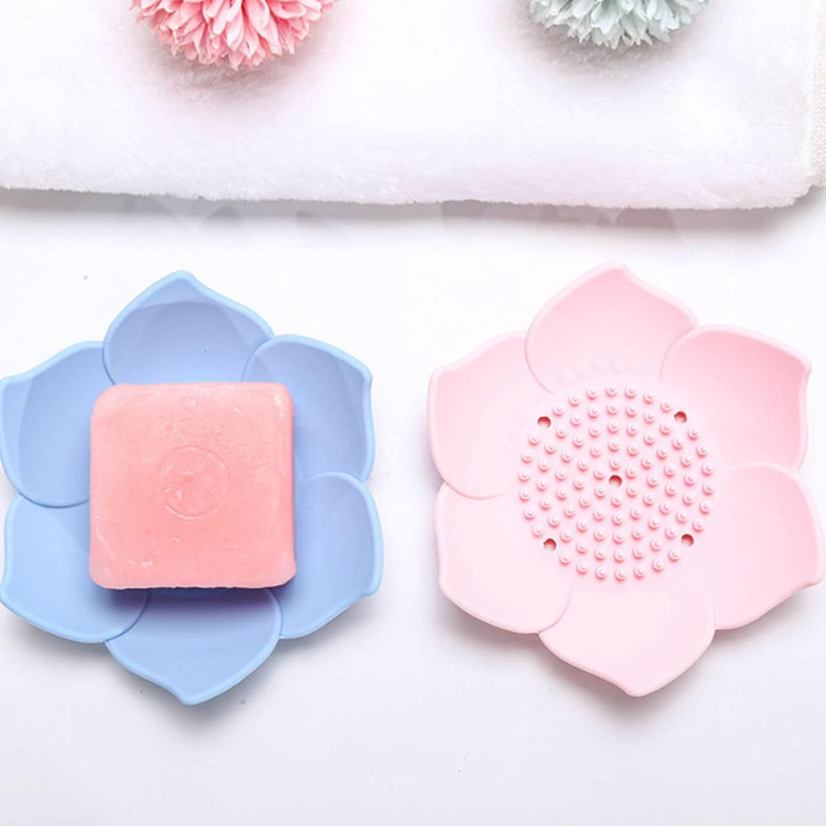 FRCOLOR 2pcs Modern Soap Storage Trays with Drainage