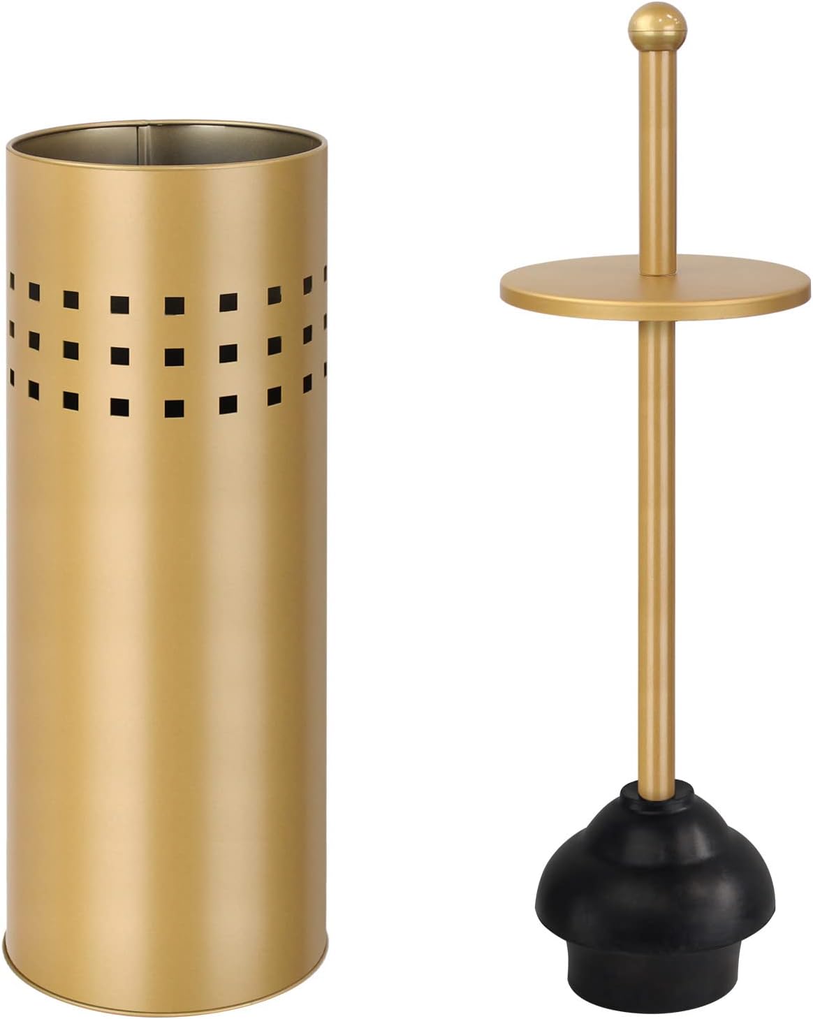 Blue Donuts Toilet Plunger with Holder - Quick Dry Multi Drain Gold
