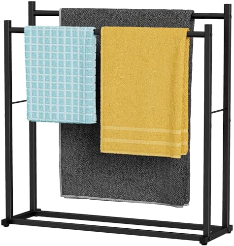 Honiter 2 Tier Free Standing Towel Rack - Black