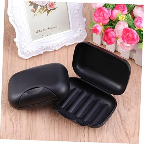 Ciieeo Portable Leakproof Soap Dish for Travel Hiking Black