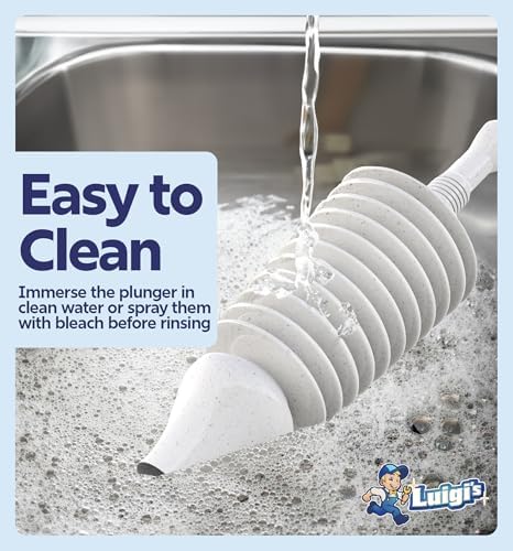 Luigis Heavy Duty Toilet Plunger - 15L Water Capable 8x Force