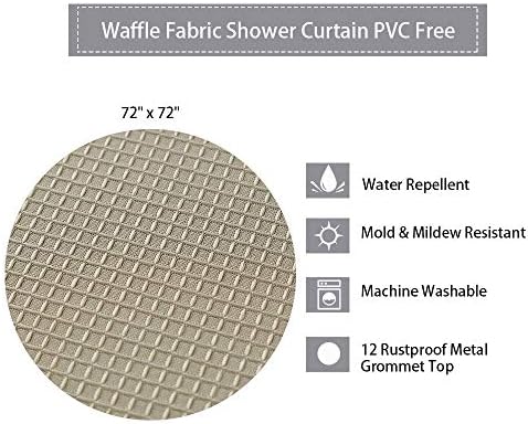 CAROMIO Waffle Fabric Shower Curtain 72x72 Inch
