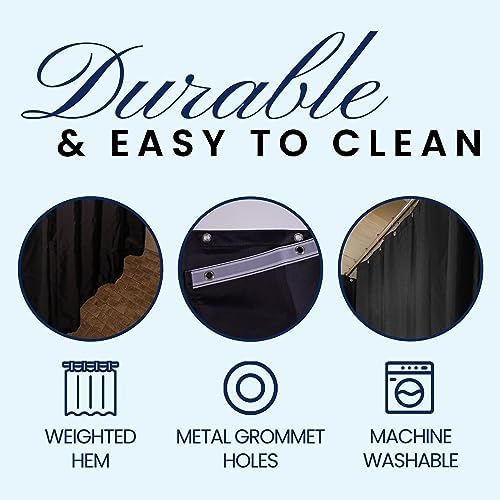Broder MFG Fabric Shower Curtain Liner - Solid Black 70x72 1