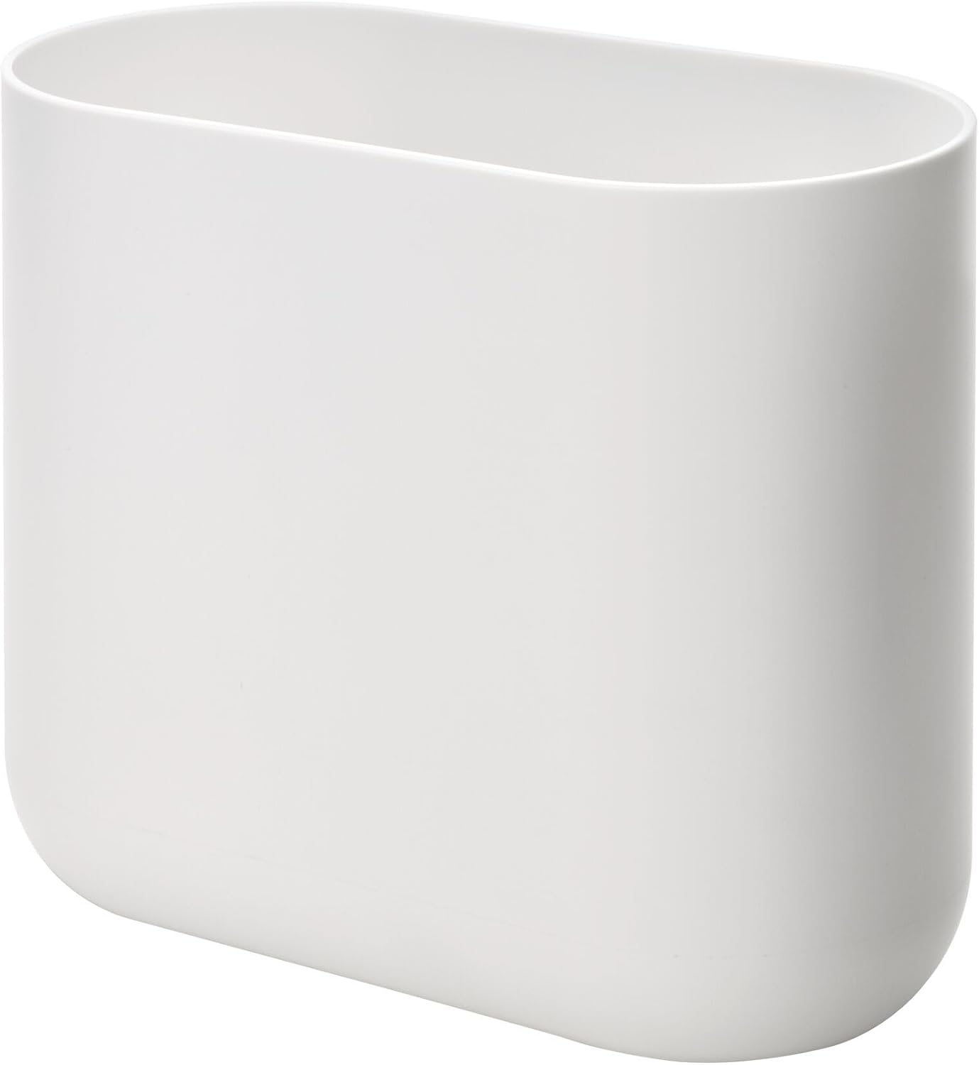 iDesign Slim Oval Plastic Trash Can - White