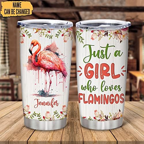 Hyturtle Flamingo Lover Custom Name 20oz Tumbler With Lid