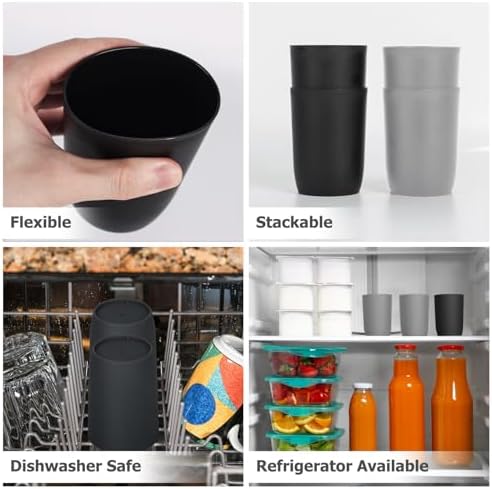 Topsky 4pcs Bathroom Toothbrush Cup Reusable Tumblers